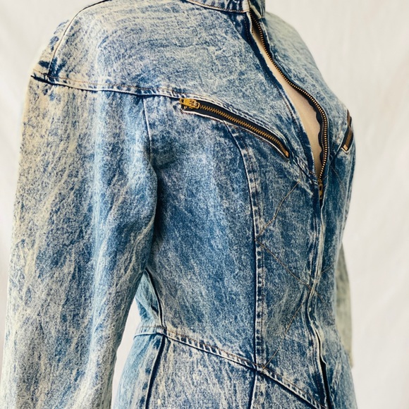 TIMELY TRENDS Vintage Sexy Acid Wash 80s Denim Dress - Picture 5 of 12